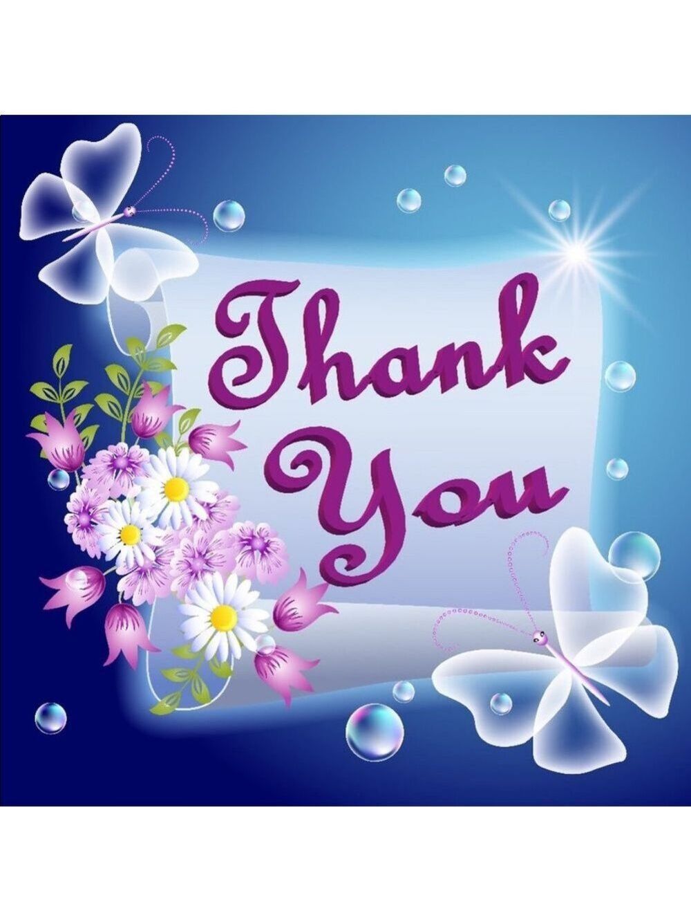 100 (2x2 Inch) Square Stickers, Butterfly , Flowers , High Gloss, Thank You - Picture 3 of 3